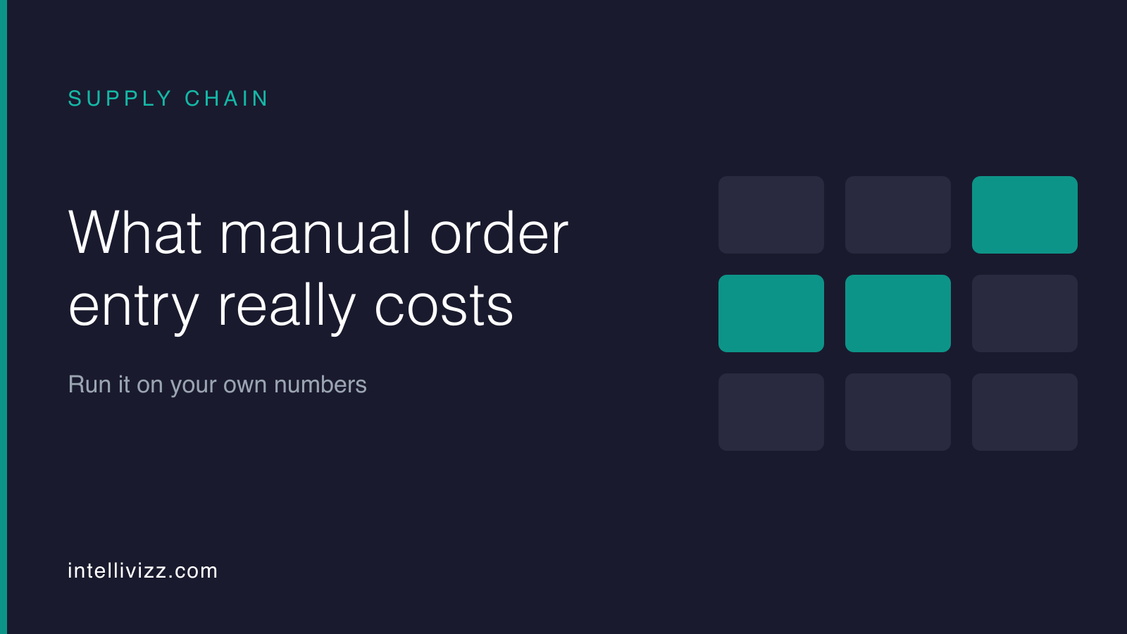 Diagram of the nine steps in entering one purchase order, with the three that need judgement separated from the six that are transcription