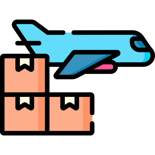 Airplane and cargo boxes representing AI Receptionist solutions for air cargo logistics and scheduling.
