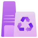 Icon representing recycling materials with a recycling symbol, illustrating AI Receptionist applications for Recycling Depots.