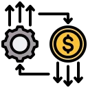 AI integration for tanning salons, featuring a gear icon for automation and a dollar sign for pricing.
